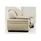 Fauteuil 1 place en cuir italien BENSON, écru.