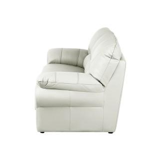 Canapé 3 places convertible en 100% tout cuir italien vachette OSIRIS, couleur ivoire
