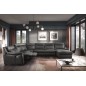 Canapé d'angle relax et convertible en cuir épais de luxe italien avec relax électrique, 8 places BOSINI, anthracite, angle gauc
