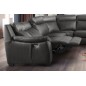 Canapé d'angle relax et convertible en cuir épais de luxe italien avec relax électrique, 8 places BOSINI, anthracite, angle gauc
