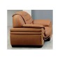 Fauteuil 1 place en cuir italien BENSON, marron.