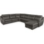 Canapé d'angle relax et convertible en cuir épais de luxe italien avec relax électrique, 8 places BOSINI, anthracite, angle gauc