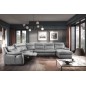- Canapé d'angle relax et convertible en cuir épais de luxe italien avec relax électrique, 8 places BOSINI, gris, angle gauche