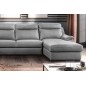 - Canapé d'angle relax et convertible en cuir épais de luxe italien avec relax électrique, 8 places BOSINI, gris, angle gauche
