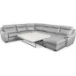 - Canapé d'angle relax et convertible en cuir épais de luxe italien avec relax électrique, 8 places BOSINI, gris, angle gauche
