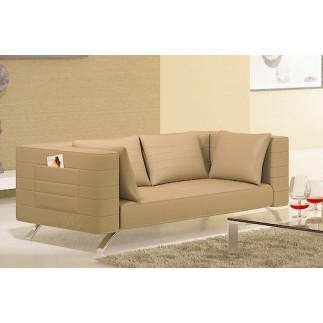 Canapé 2 places en cuir italien MELBOURNE, beige