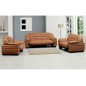 Fauteuil 1 place en cuir italien BENSON, marron.