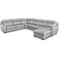 - Canapé d'angle relax et convertible en cuir épais de luxe italien avec relax électrique, 8 places BOSINI, gris, angle gauche