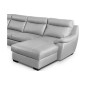 - Canapé d'angle relax et convertible en cuir épais de luxe italien avec relax électrique, 8 places BOSINI, gris, angle gauche