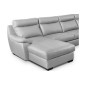 Canapé d'angle relax et convertible en cuir épais de luxe italien avec relax électrique, 8 places BOSINI, gris, angle droit