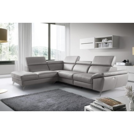 2eme paiement solde de la commande : Canapé d'angle relax en 100% tout cuir épais de luxe italien avec relax électrique, 5/6 pla