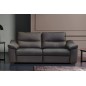 Canapé 3 places en 100% tout cuir épais italien vachette HAMBOURG, couleur anthracite