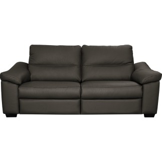 Canapé 3 places en 100% tout cuir épais italien vachette HAMBOURG, couleur anthracite