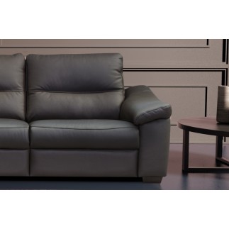 Canapé 3 places en 100% tout cuir épais italien vachette HAMBOURG, couleur anthracite