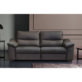 Ensemble de 2 canapés 3 places en 100% tout cuir épais italien vachette HAMBOURG, couleur anthracite
