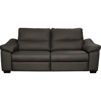 Ensemble de 2 canapés 3 places en 100% tout cuir épais italien vachette HAMBOURG, couleur anthracite