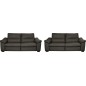 Ensemble de 2 canapés 3 places en 100% tout cuir épais italien vachette HAMBOURG, couleur anthracite