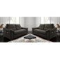 Ensemble de 2 canapés 3 places en 100% tout cuir épais italien vachette HAMBOURG, couleur anthracite