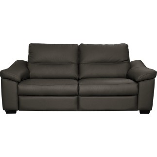 Ensemble de 2 canapés 3 places en 100% tout cuir épais italien vachette HAMBOURG, couleur anthracite
