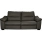 Ensemble de 2 canapés 3 places en 100% tout cuir épais italien vachette HAMBOURG, couleur anthracite