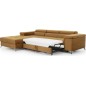 - Canapé d'angle convertible en tissu velours luxe 5 places, RICHARD, couleur moutarde, angle gauche