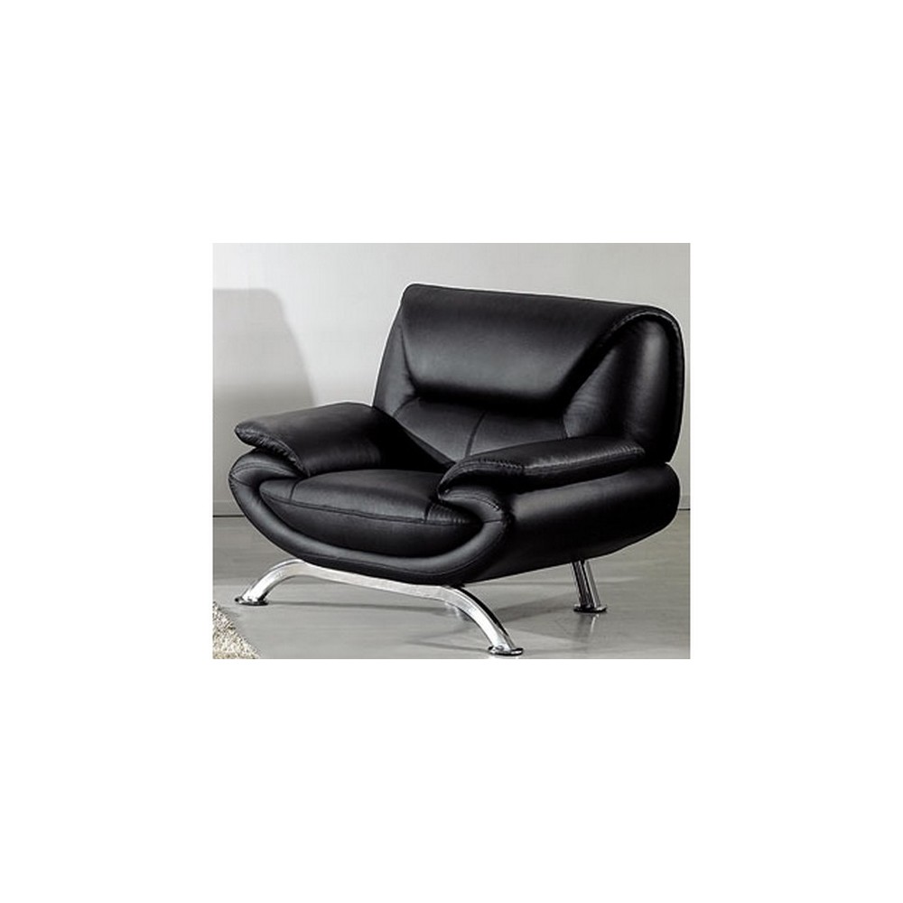 Fauteuil 1 place en cuir italien JONAH, noir