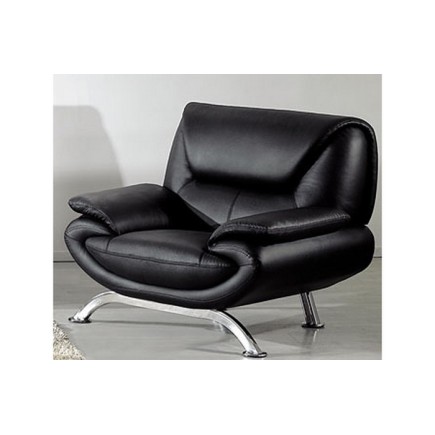 Fauteuil 1 place en cuir italien JONAH, noir