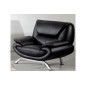 Fauteuil 1 place en cuir italien JONAH, noir