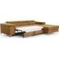 Canapé d'angle convertible en tissu velours luxe 5 places, RICHARD, couleur moutarde, angle droit