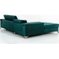 Canapé d'angle convertible en tissu velours luxe 5 places, RICHARD, couleur vert, angle gauche