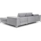 Canapé d'angle convertible en tissu velours luxe 5 places, RICHARD, gris, angle droit