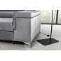 Canapé d'angle convertible en tissu velours luxe 5 places, RICHARD, gris, angle gauche