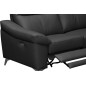 Canapé taille 2 places avec 2 relax en cuir épais de luxe italien avec 2 relax électriques, LUCAS, noir