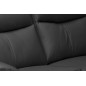 Canapé taille 2 places avec 2 relax en cuir épais de luxe italien avec 2 relax électriques, LUCAS, noir