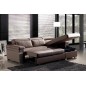 Canapé d'angle convertible cuir buffle italien 5 places, ALLURE, moka, angle droit