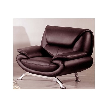 Fauteuil 1 place en cuir italien JONAH, chocolat