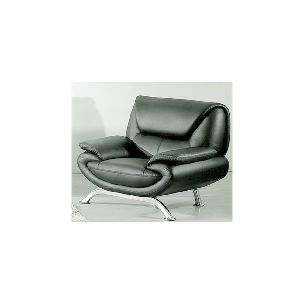 Fauteuil 1 place en cuir italien JONAH, gris foncé