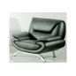 Fauteuil 1 place en cuir italien JONAH, gris foncé