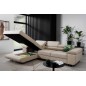 - Canapé d'angle convertible ARMEL en tissu luxe 5 places, beige, avec coffre, angle gauche (vu de face) - Canapé d'angle convertible ARMEL en tissu luxe 5 places, beige, avec coffre, angle gauche (vu de face)