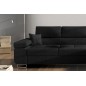 Canapé d'angle convertible ARMEL en tissu luxe 5 places, noir, avec coffre, angle droit (vu de face) Canapé d'angle convertible ARMEL en tissu luxe 5 places, noir, avec coffre, angle droit (vu de face)