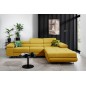 Canapé d'angle convertible ARMEL en tissu luxe 5 places, jaune moutarde, avec coffre, angle droit (vu de face) Canapé d'angle convertible ARMEL en tissu luxe 5 places, jaune moutarde, avec coffre, angle droit (vu de face)