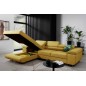 Canapé d'angle convertible ARMEL en tissu luxe 5 places, jaune moutarde, avec coffre, angle gauche (vu de face) Canapé d'angle convertible ARMEL en tissu luxe 5 places, jaune moutarde, avec coffre, angle gauche (vu de face)