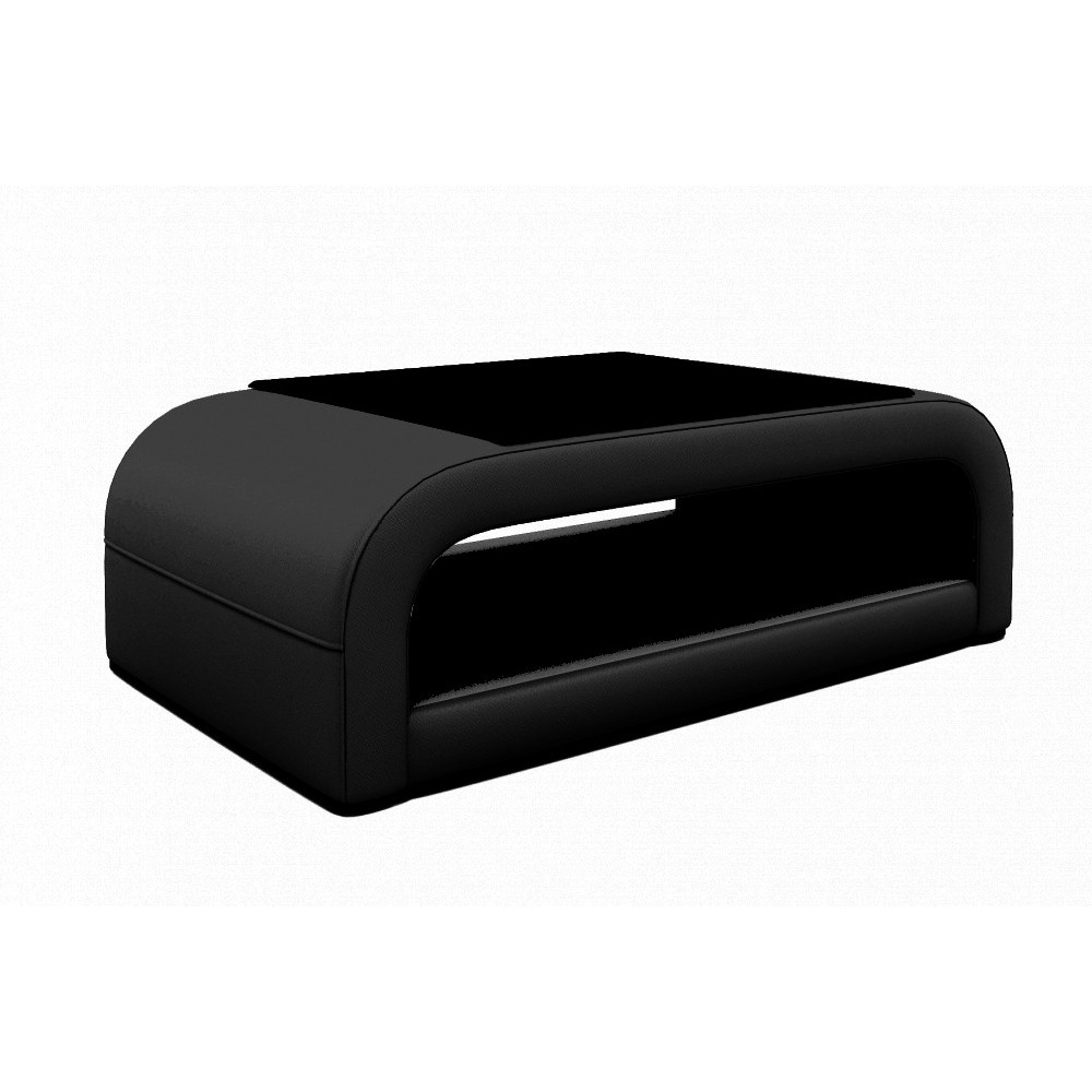 Table basse design JERSEY, noire, 130×70×41 cm