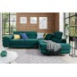 Canapé d'angle convertible en tissu luxe 5 places, avec coffre, vert, angle droit (vu de face), ANNECY KRONO