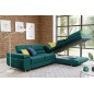 Canapé d'angle convertible en tissu luxe 5 places, avec coffre, vert, angle droit (vu de face), ANNECY KRONO