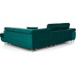 Canapé d'angle convertible en tissu luxe 5 places, avec coffre, vert, angle droit (vu de face), ANNECY KRONO