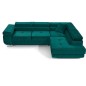 Canapé d'angle convertible en tissu luxe 5 places, avec coffre, vert, angle droit (vu de face), ANNECY KRONO