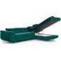 Canapé d'angle convertible en tissu luxe 5 places, avec coffre, vert, angle droit (vu de face), ANNECY KRONO