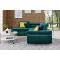 - Canapé d'angle convertible en tissu luxe 5 places, avec coffre, vert, angle gauche (vu de face), ANNECY KRONO