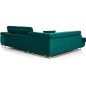 - Canapé d'angle convertible en tissu luxe 5 places, avec coffre, vert, angle gauche (vu de face), ANNECY KRONO